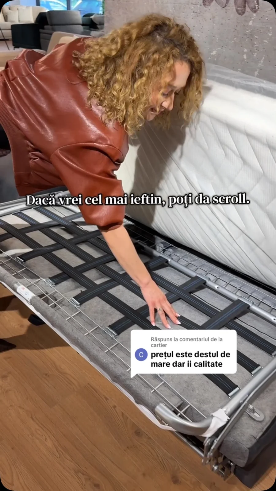 Reel Instagram — despre calitatea materialelor la colțarul Kalithea